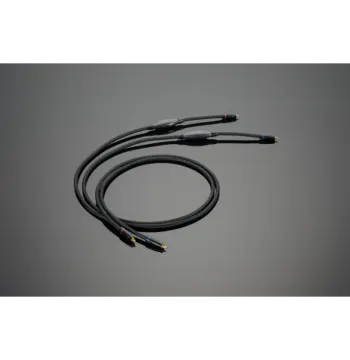 a pair of black cables on a gray background