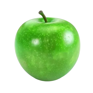 a green apple on a white background