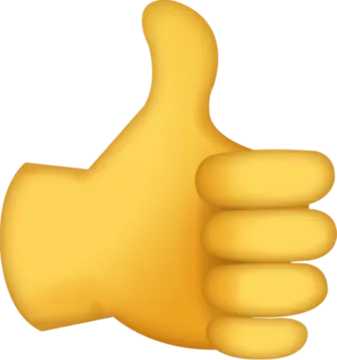 a thumbs up hand showing the thumbs