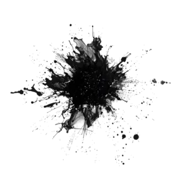 a black ink sp on a white background