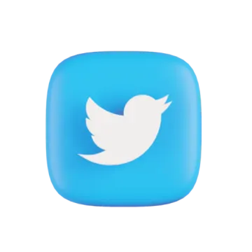 the twitter logo on a blue square button
