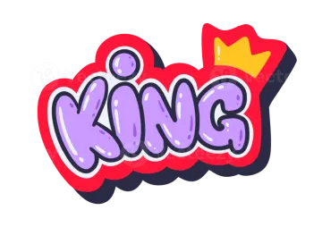 the word king with a crown on top of it