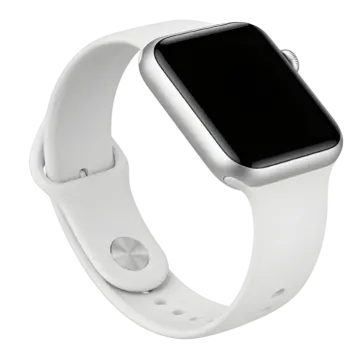 an apple watch with a white band