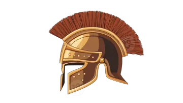 a spartan helmet on a white background