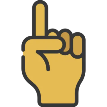 a hand with the number one on it
