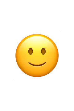 a yellow smiley face on a white background