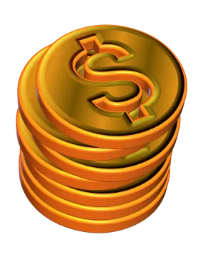 a stack of gold coins