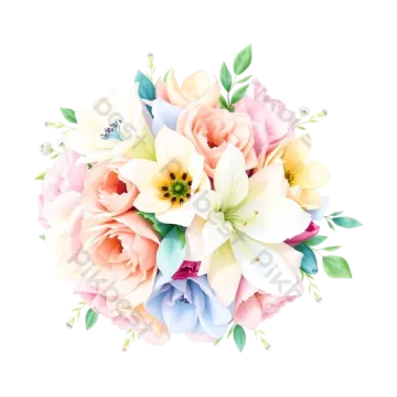 a bouquet of flowers on a white background