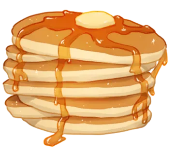 a stack of pancakes with syrup on top