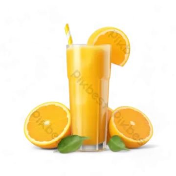 a glass of orange juice next to sliced oranges