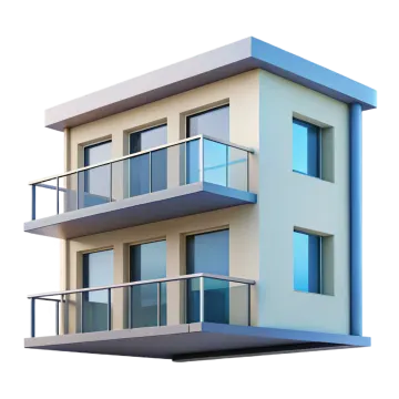 a 3d rendering of a modern apartment building