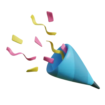 an image of a blue cone with pink and yellow cons