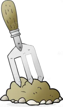 a shovel digging dirt