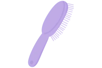 a purple comb on a white background