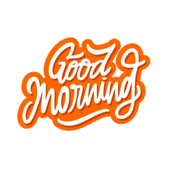 a handwritten lettering that says good morning
