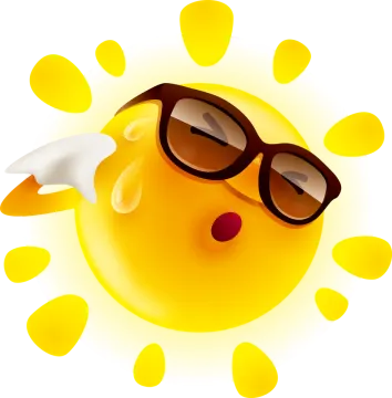 a cartoon sun with sunglasses on it's face