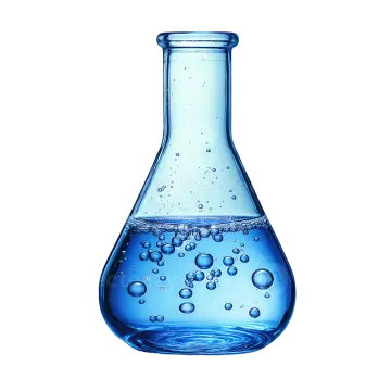 a blue liquid in a test tube