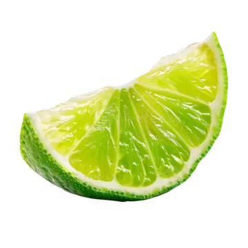 a slice of lime on a white background