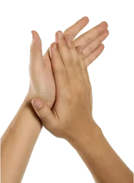 a person holding their hands in the air