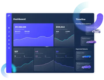 a dashboard showing the dashboard and dashboards of a car
