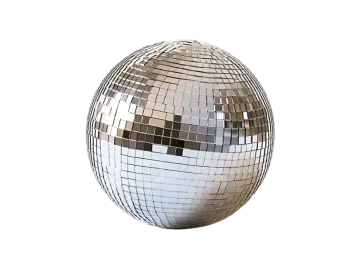 a silver disco ball on a white background