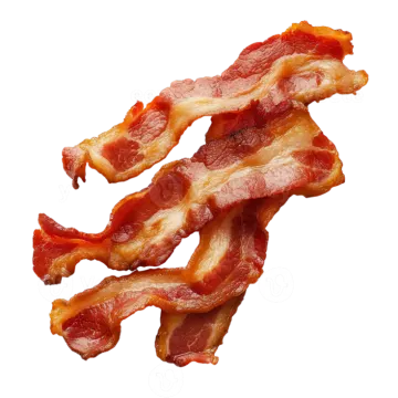 bacon on a white background