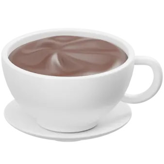 a white cup filled with hot chocolate