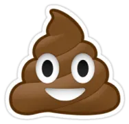 a brown poo sticker on a white background