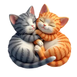 a couple of cats hugging each other cats