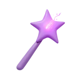 a purple star shaped object on a white background