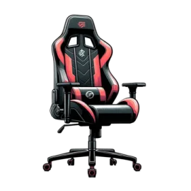 a black and red gaming chair
