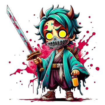 an illustration of a cartoon character with a sword in his hand