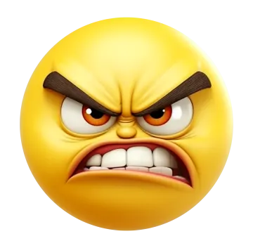 a yellow angry face with an angry expression