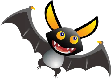 a cartoon bat flying through the air