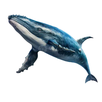 a blue whale jumping in the air