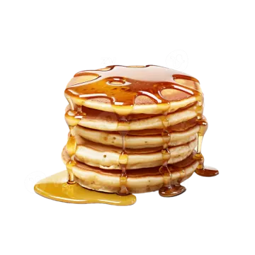 a stack of pancakes with syrup on top