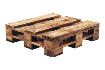 a set of three wooden crates on a white background
