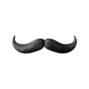 a black mustache on a white background