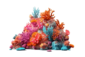 a pile of corals on a white background