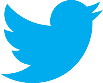 a blue twitter logo on a white background