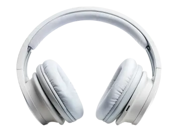 a pair of headphones on a white background
