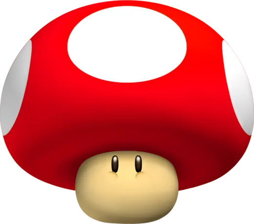 a mushroom that is red and white