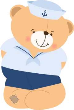 a teddy bear in a sailor's uniform