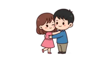 cute cartoon couple stickers