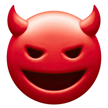 a red smiley face with a big smile