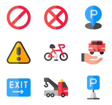 a set of different types of traffic signs