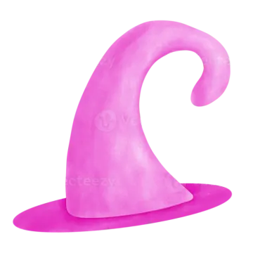 a pink witch hat on a white background
