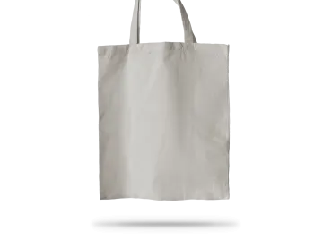 a grey shopping bag on a white background