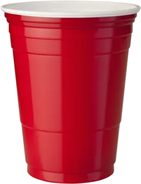 a red cup on a white background