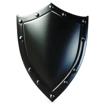 a black metal shield on a white background